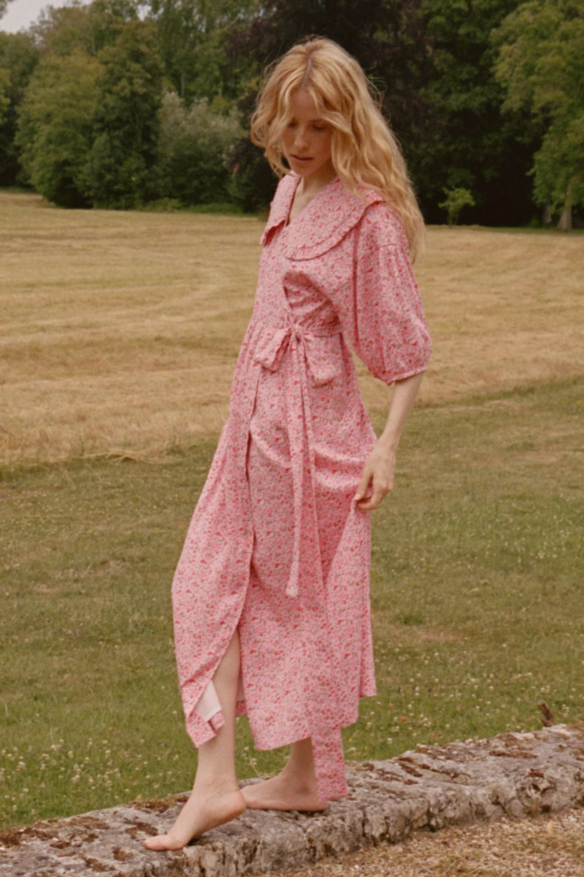Alina Wrap Dress in Millie Rose - Image 3