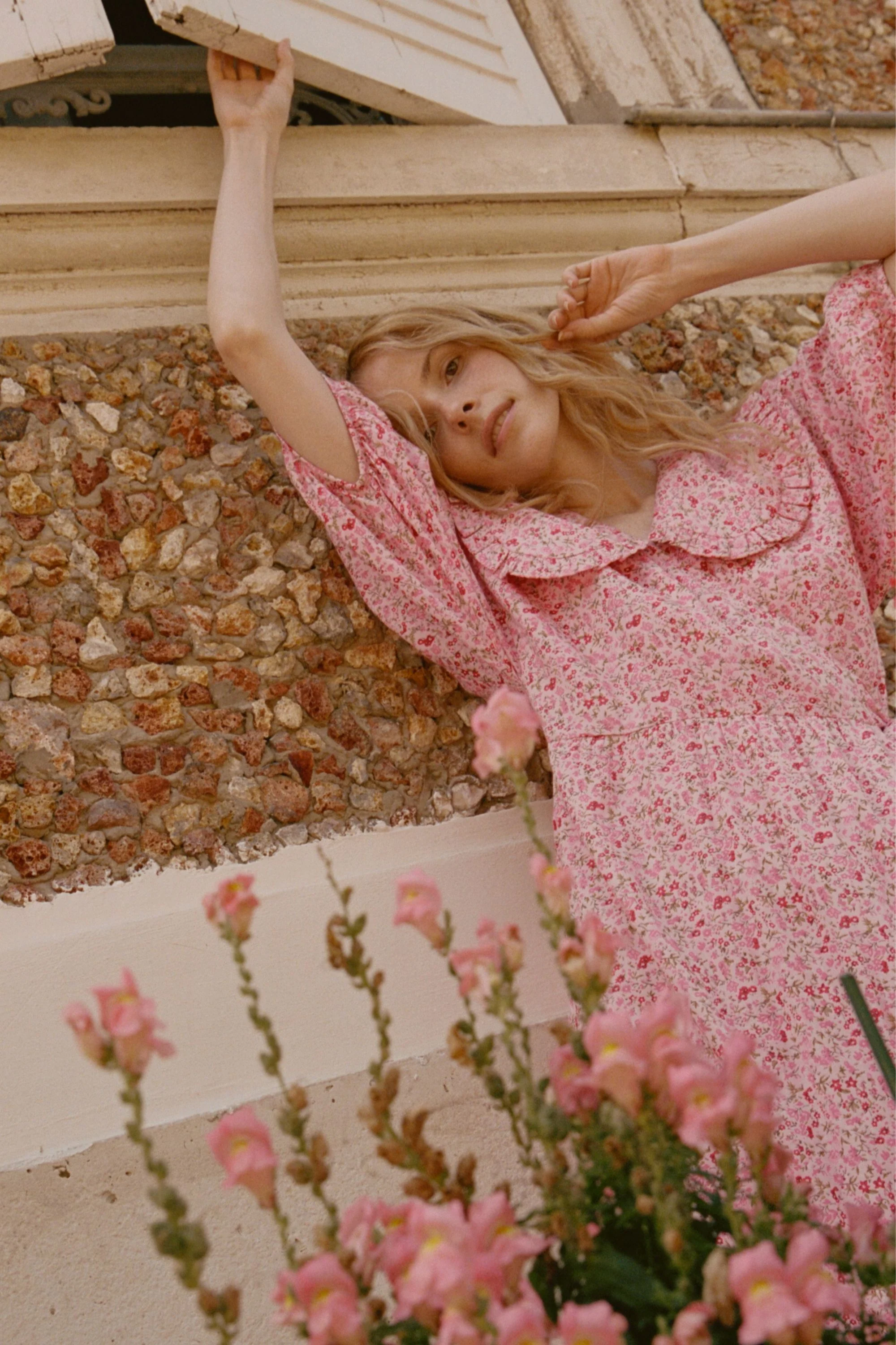 Alina Wrap Dress in Millie Rose - Image 5