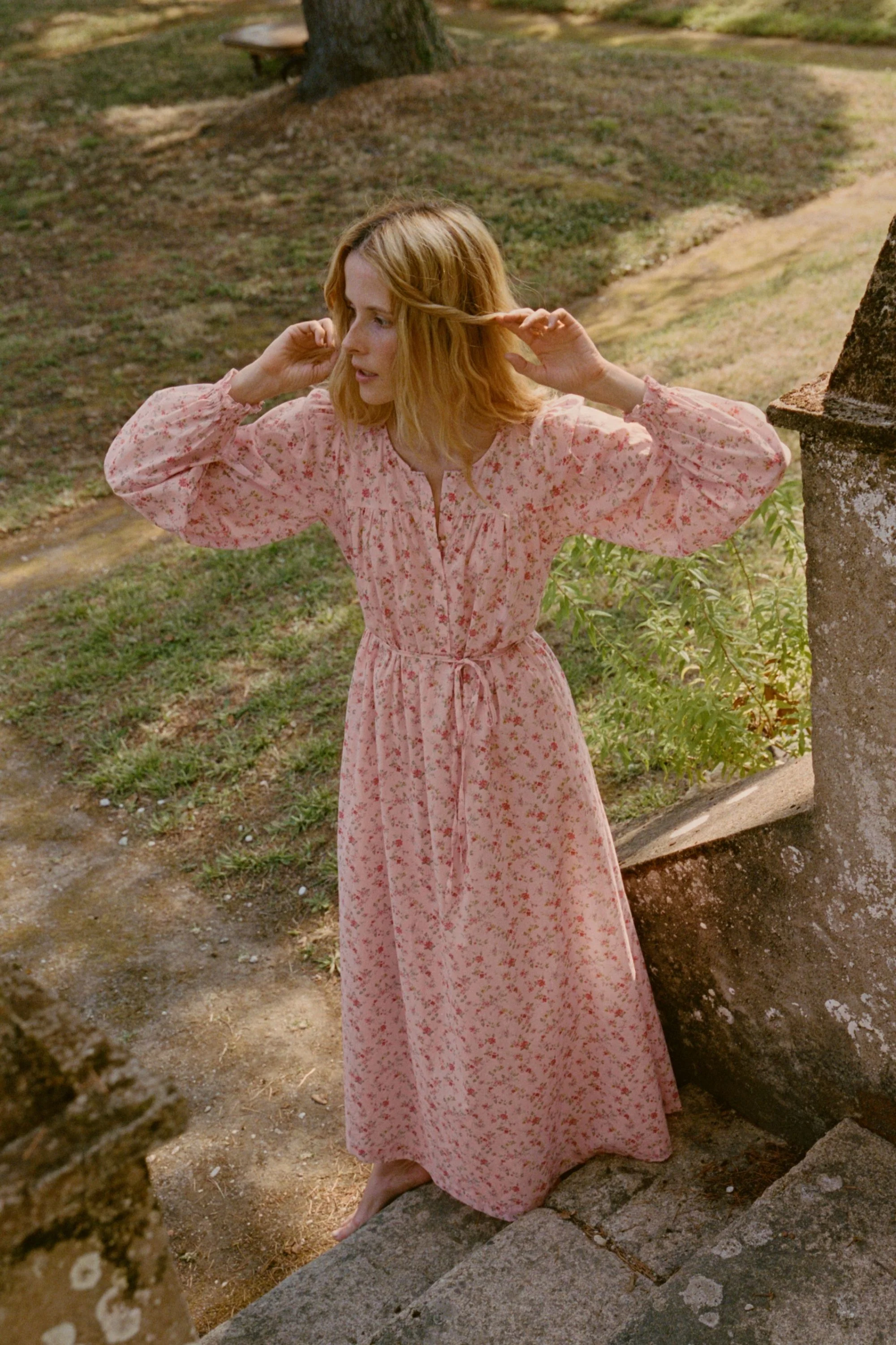Ava Maxi Dress in Blossom Pink Floral - Image 4