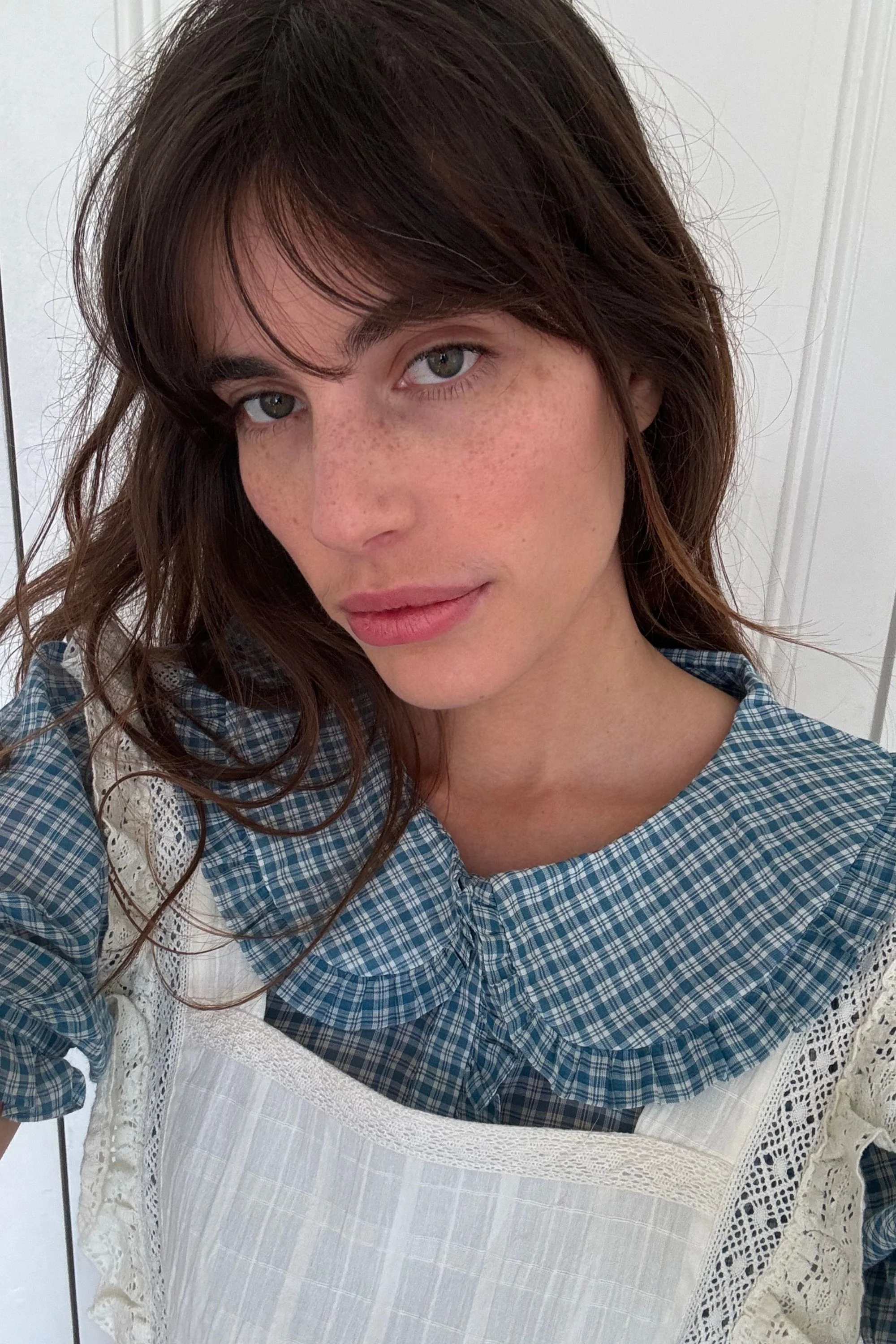 Billie Blouse in Livia Blue Gingham - Image 3