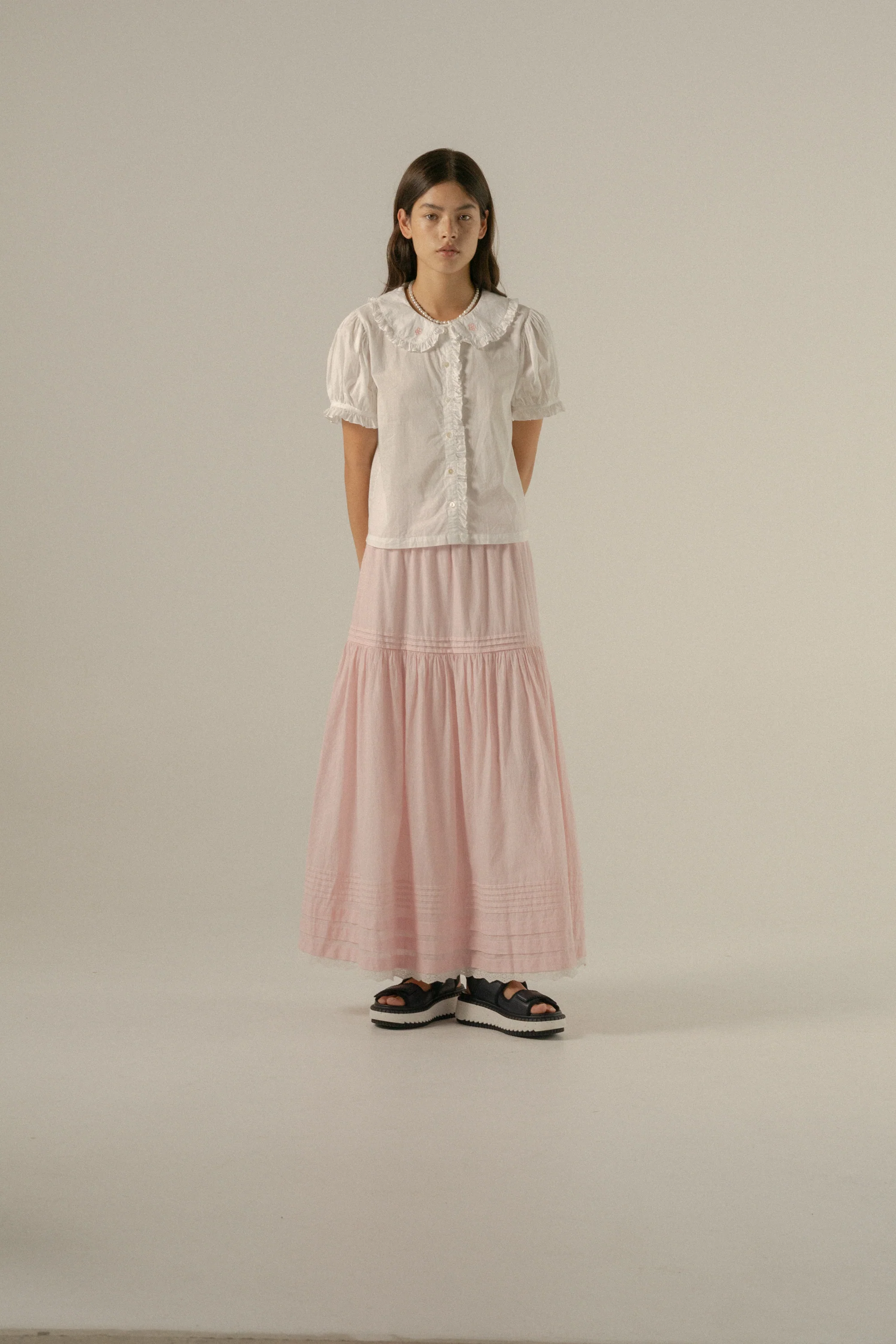 Yuri Skirt in Rosewater Stripe - Image 4