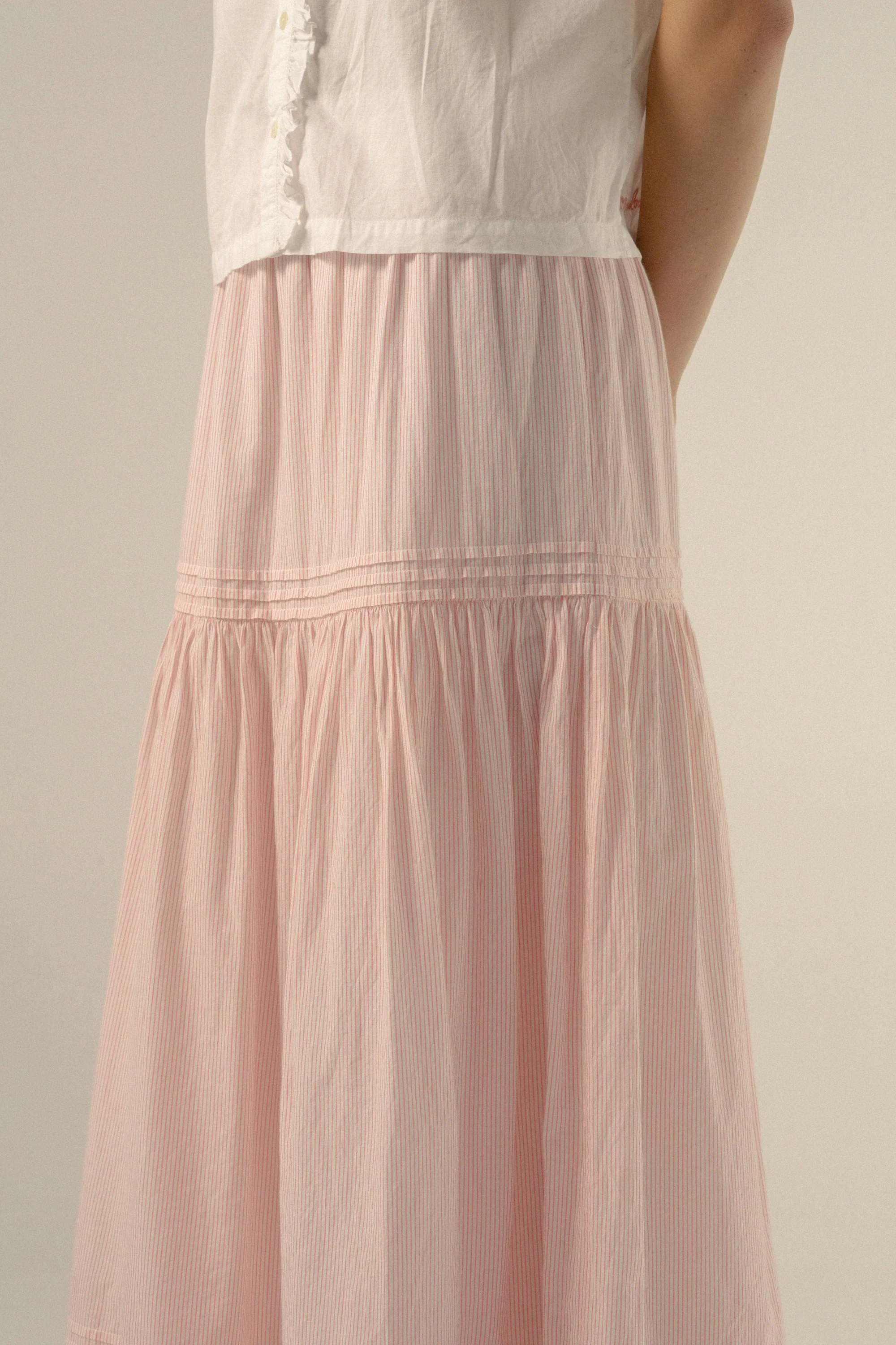 Yuri Skirt in Rosewater Stripe - Image 5