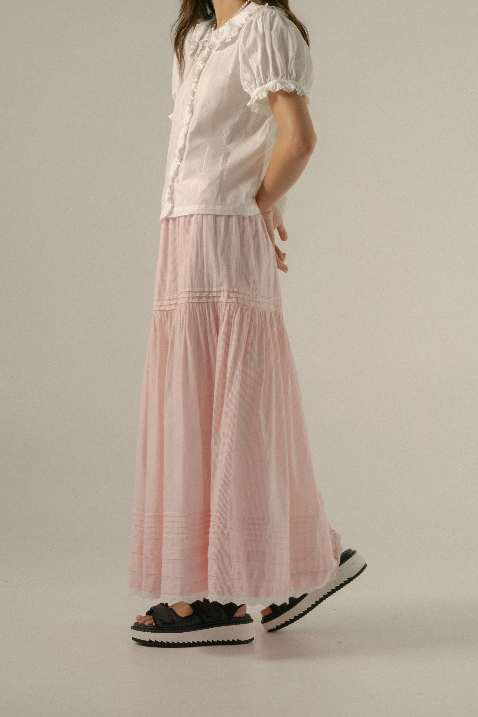 Yuri Skirt in Rosewater Stripe - Image 6