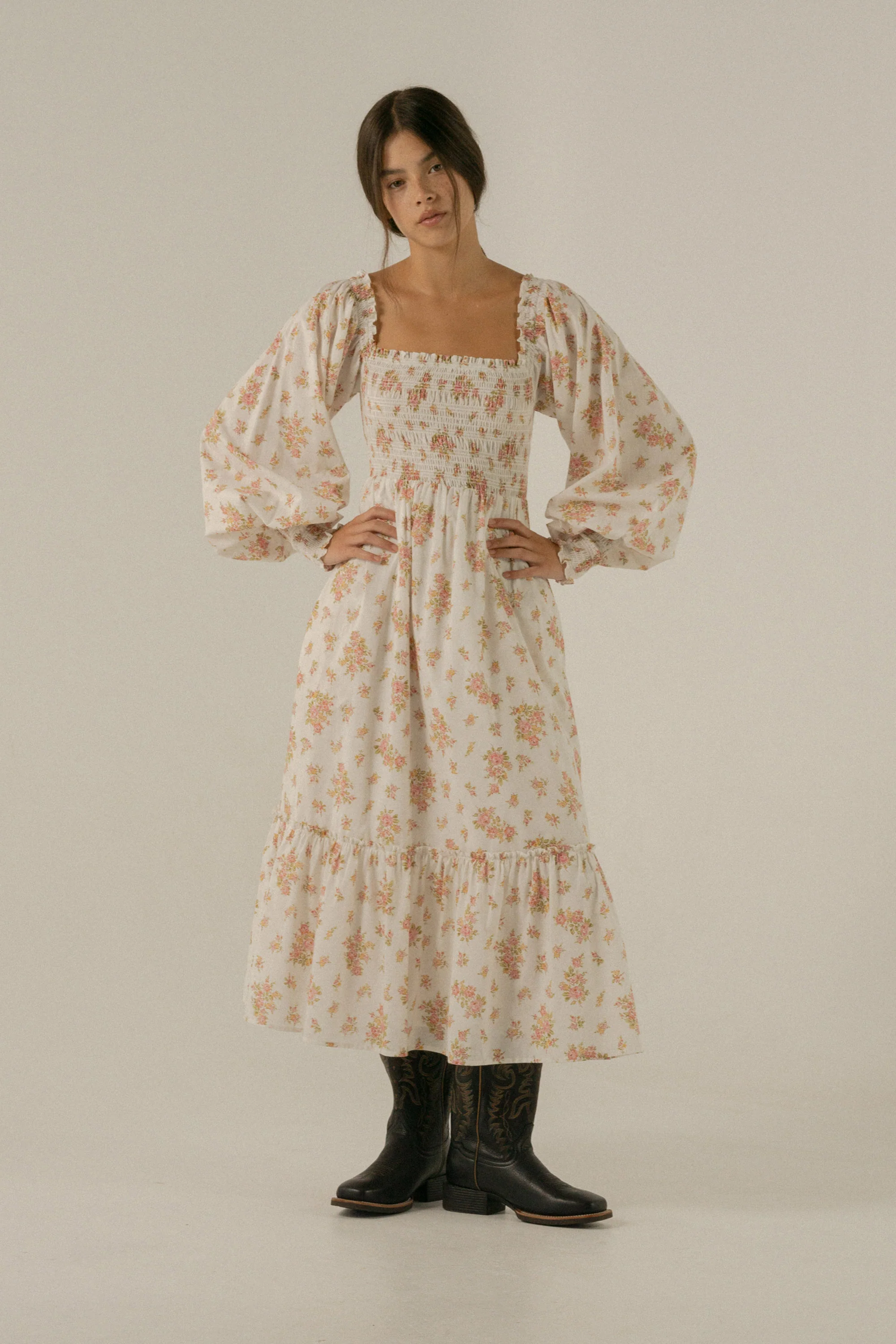 Jane Dress in Della Floral Blush - Image 8