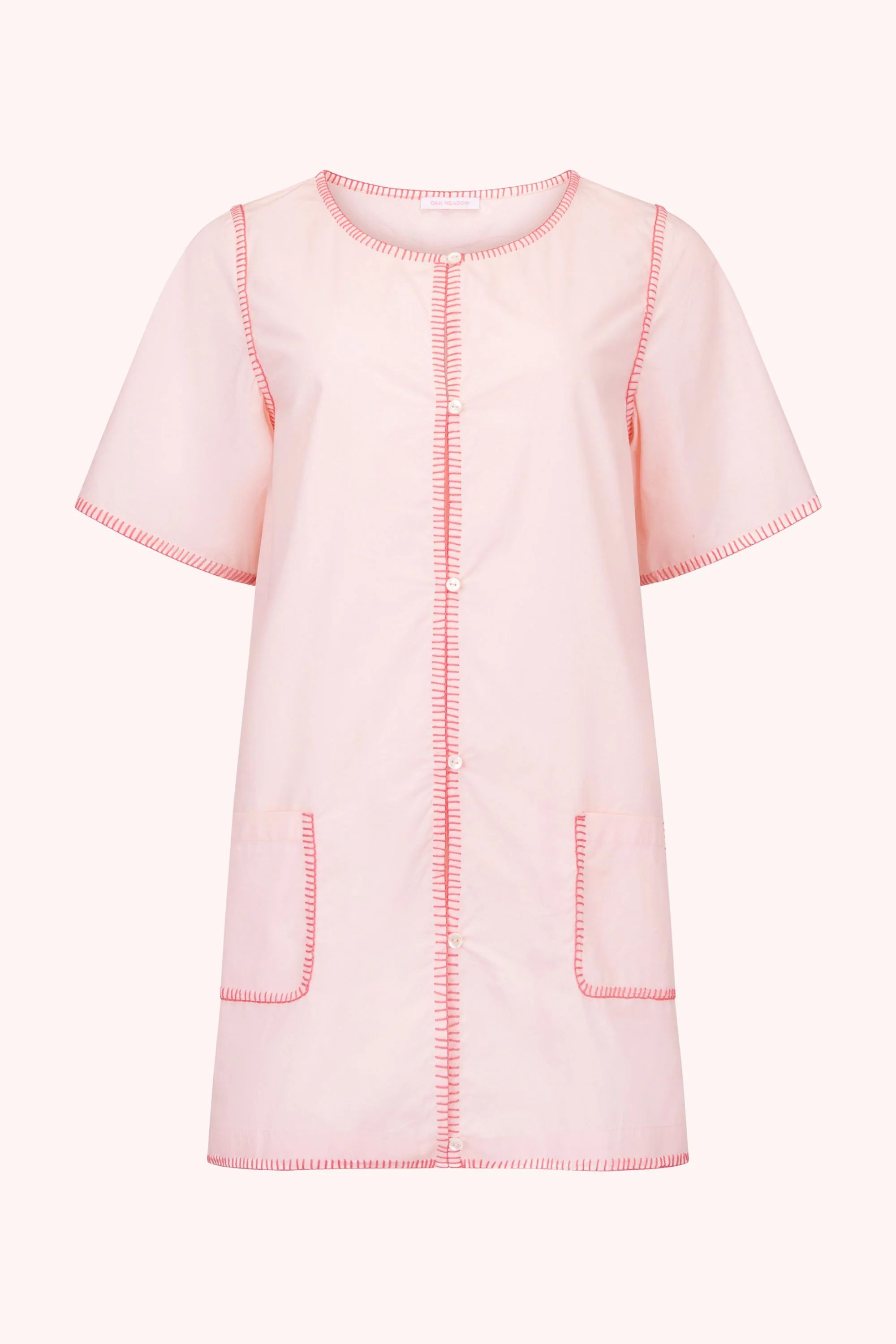Juni Holiday Dress in Powder Pink + Hand Stitching - Image 4