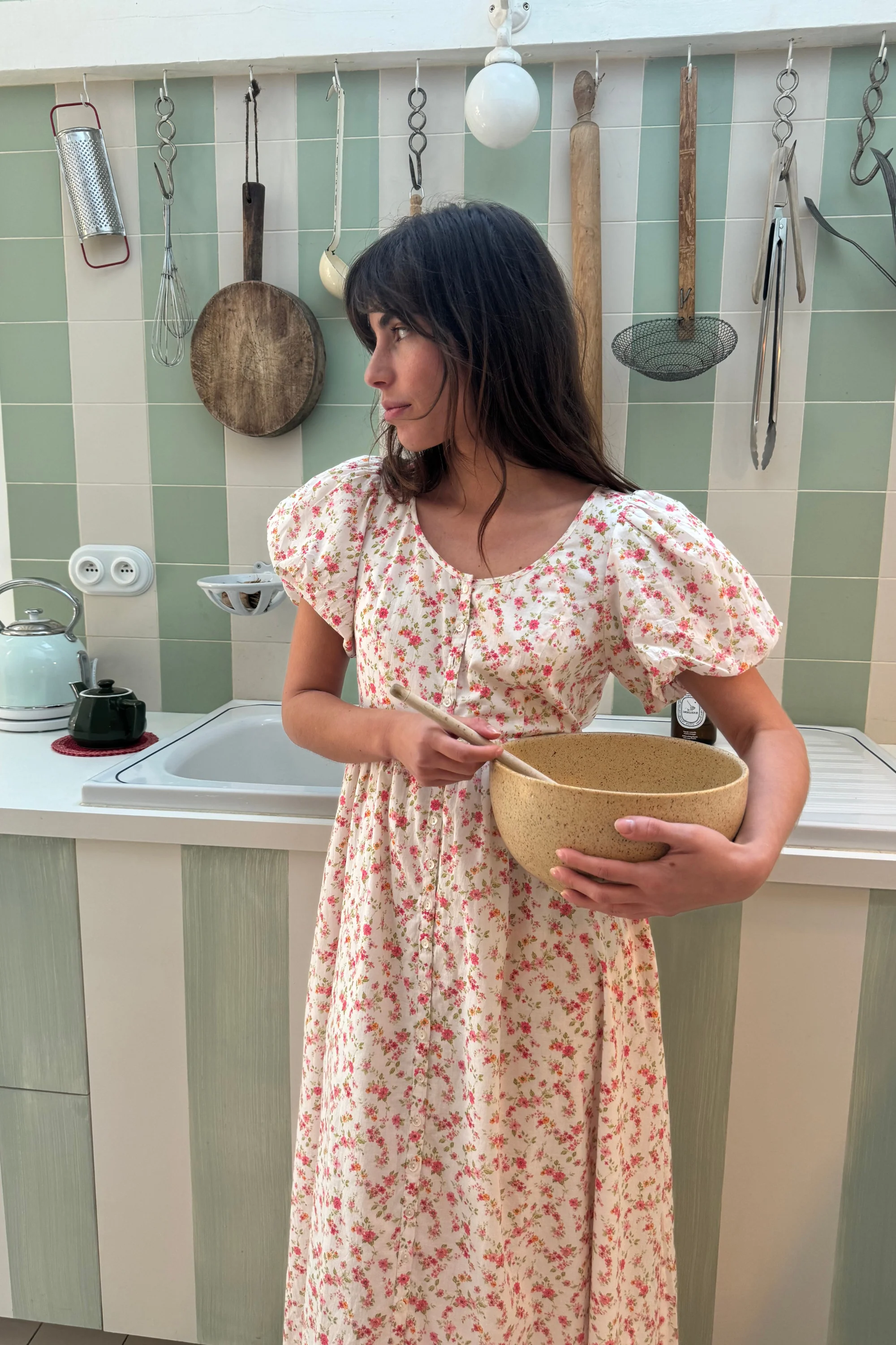 Lacey Midi Dress in Cottage Floral - Image 3