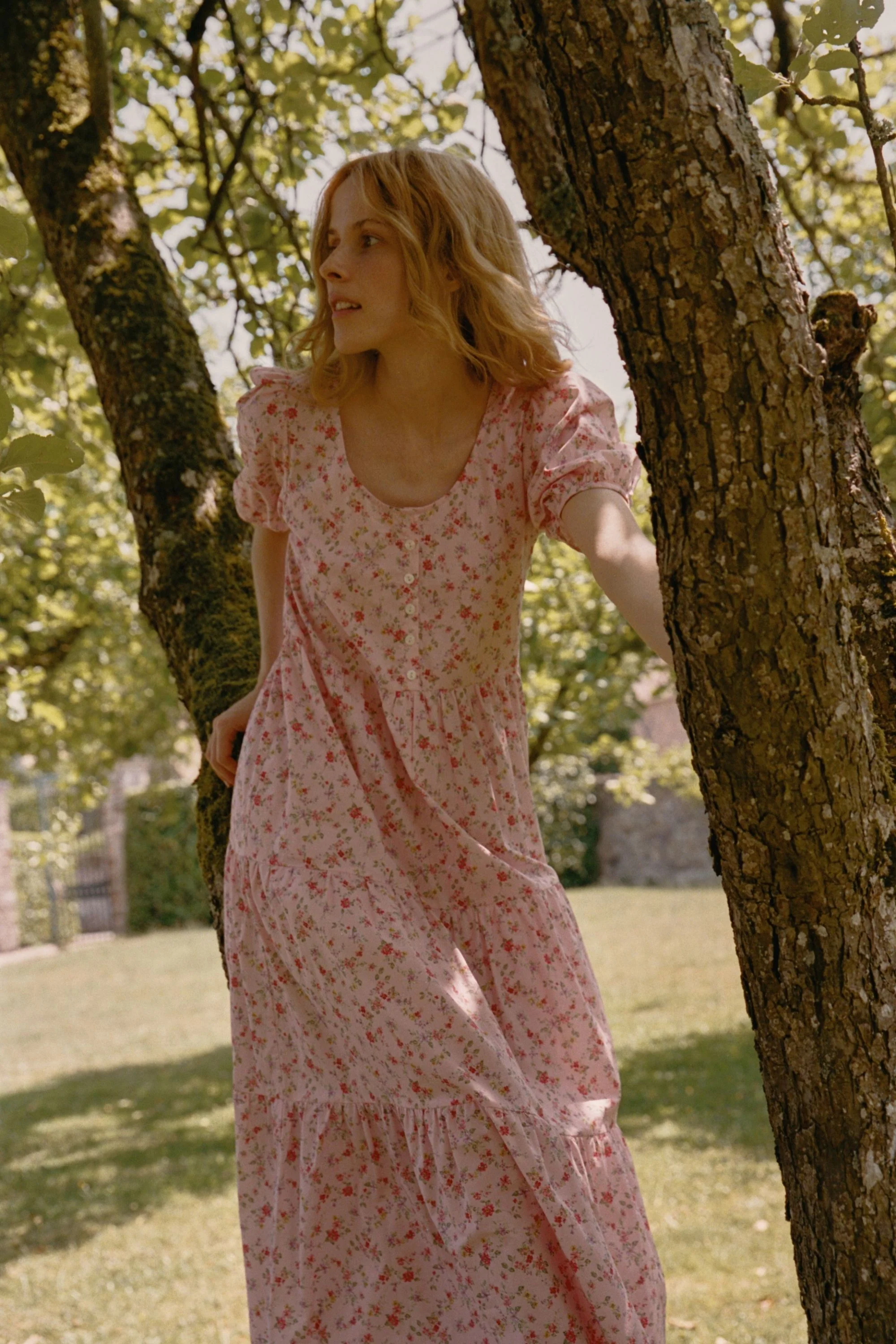 Lola Day Dress in Blossom Pink Floral - Image 4