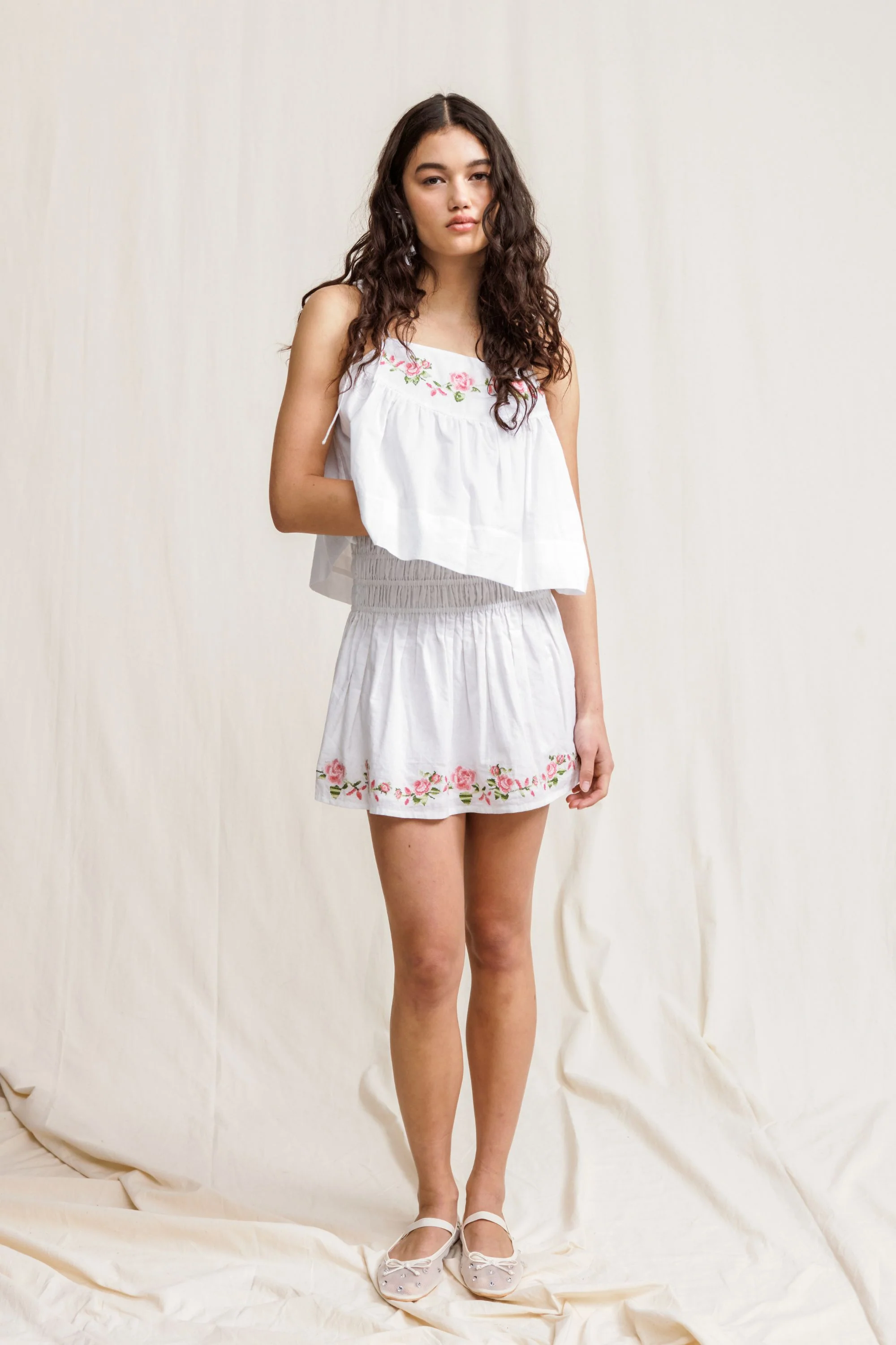 Mary Lou Mini Skirt in Cross Stitch Embroidery - Can be worn as a top - Image 5