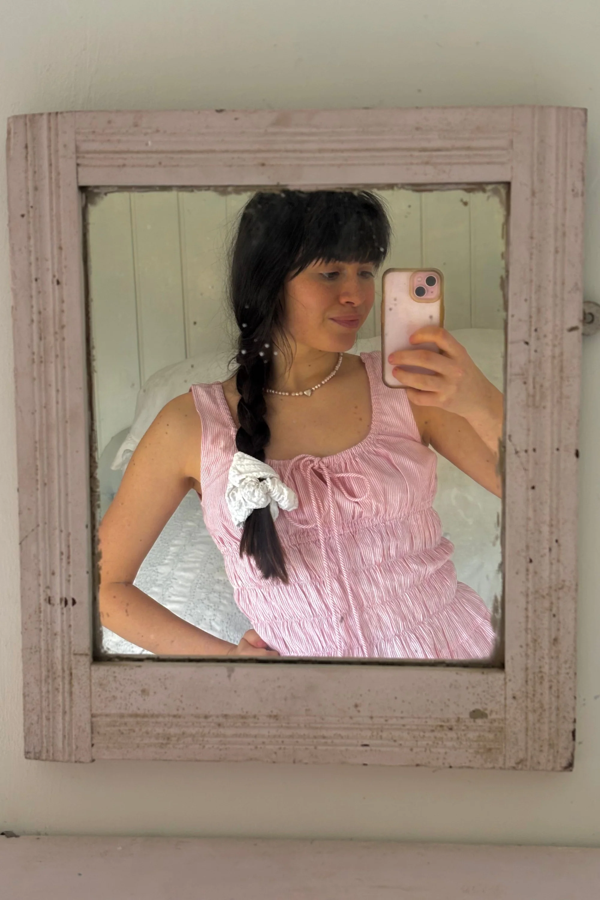 Nora Mini Dress in Rosewater Stripe - Image 11