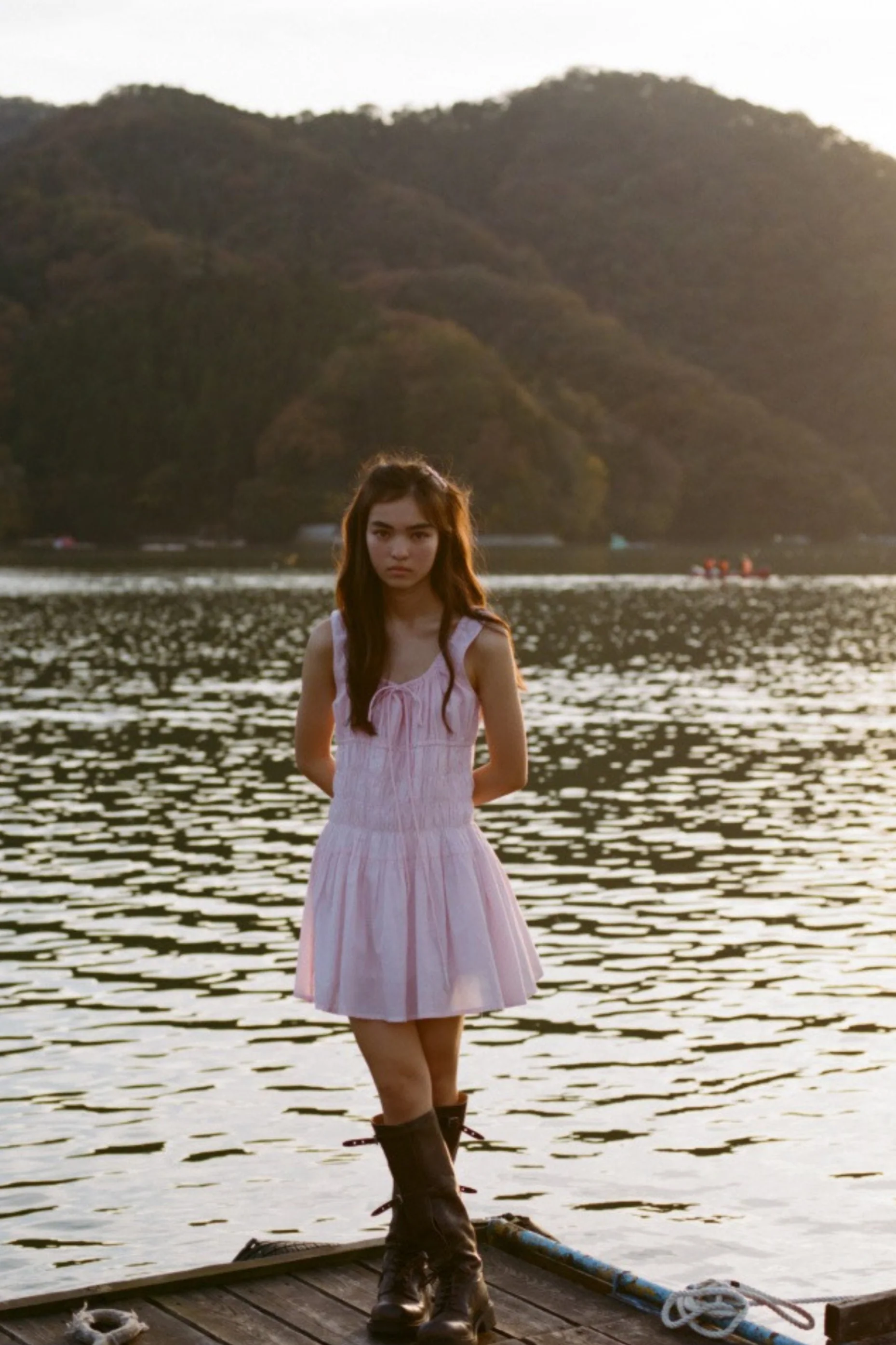 Nora Mini Dress in Rosewater Stripe - Image 4