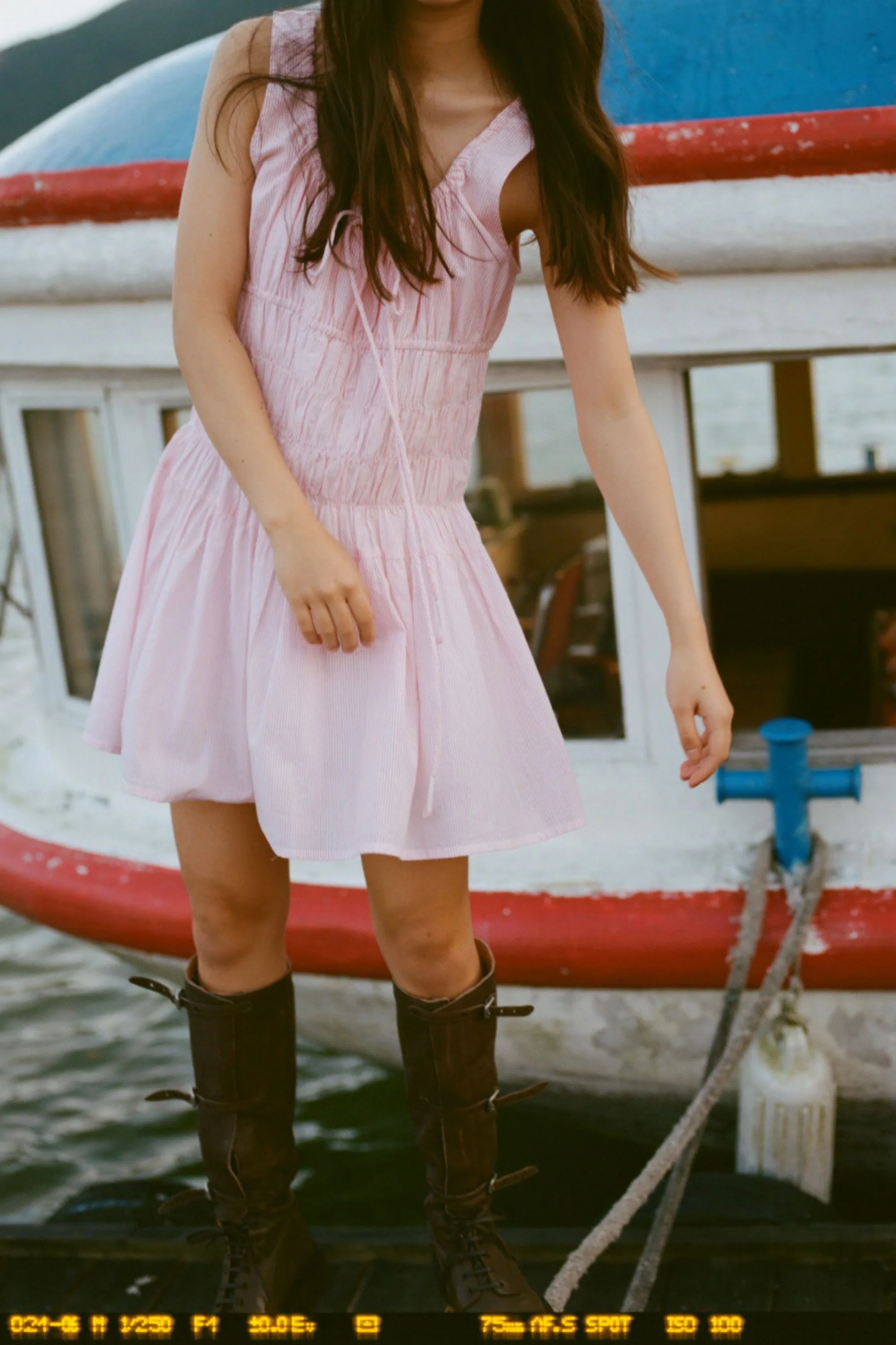 Nora Mini Dress in Rosewater Stripe - Image 8