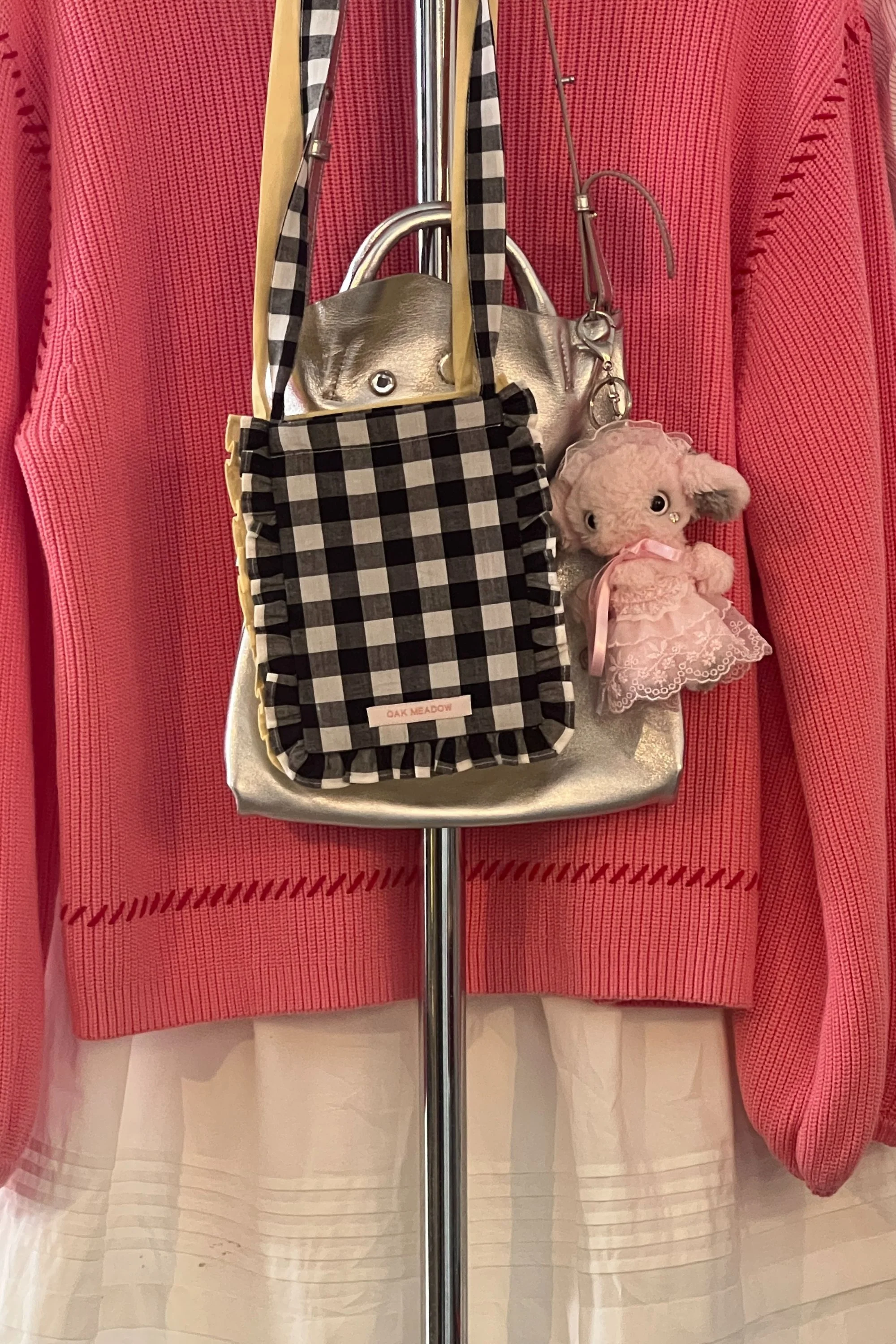Oak Meadow Phone Case Bag in Noir Gingham - Image 3
