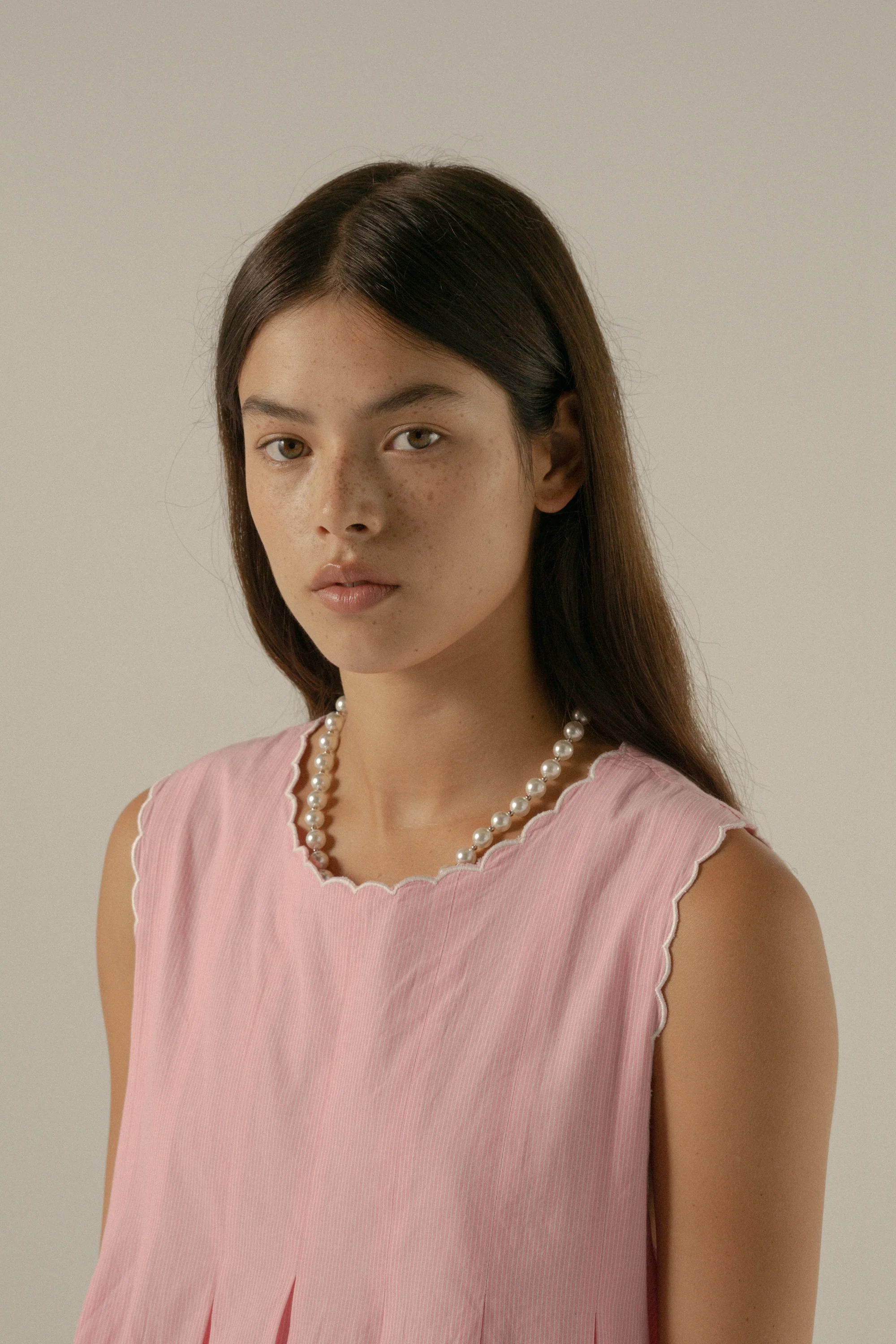 Romi Shift Dress in Juni Rose Pinstripe - Image 3