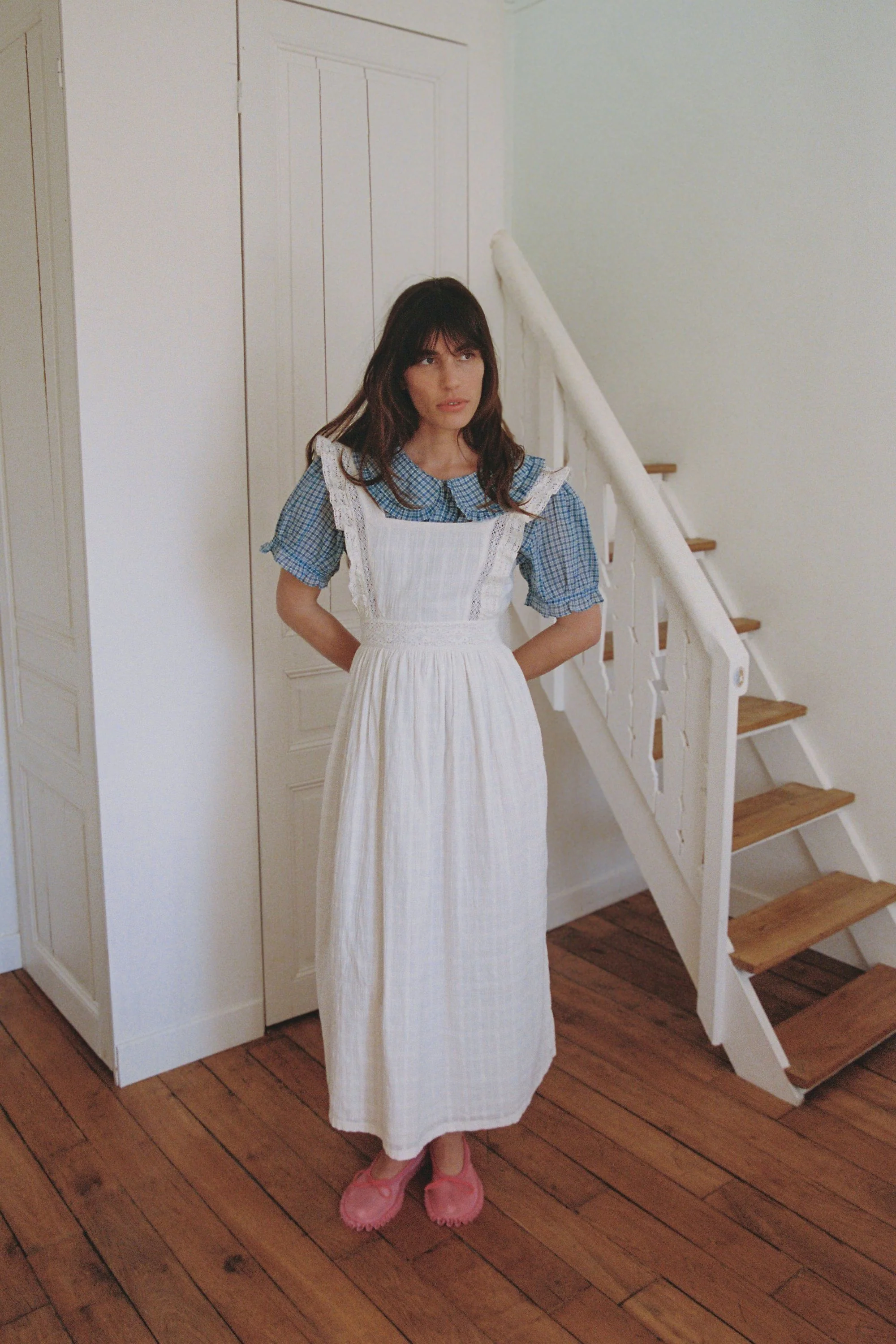 Sadie Pinafore Dress in Vintage Creme ~ Bespoke design - Image 3