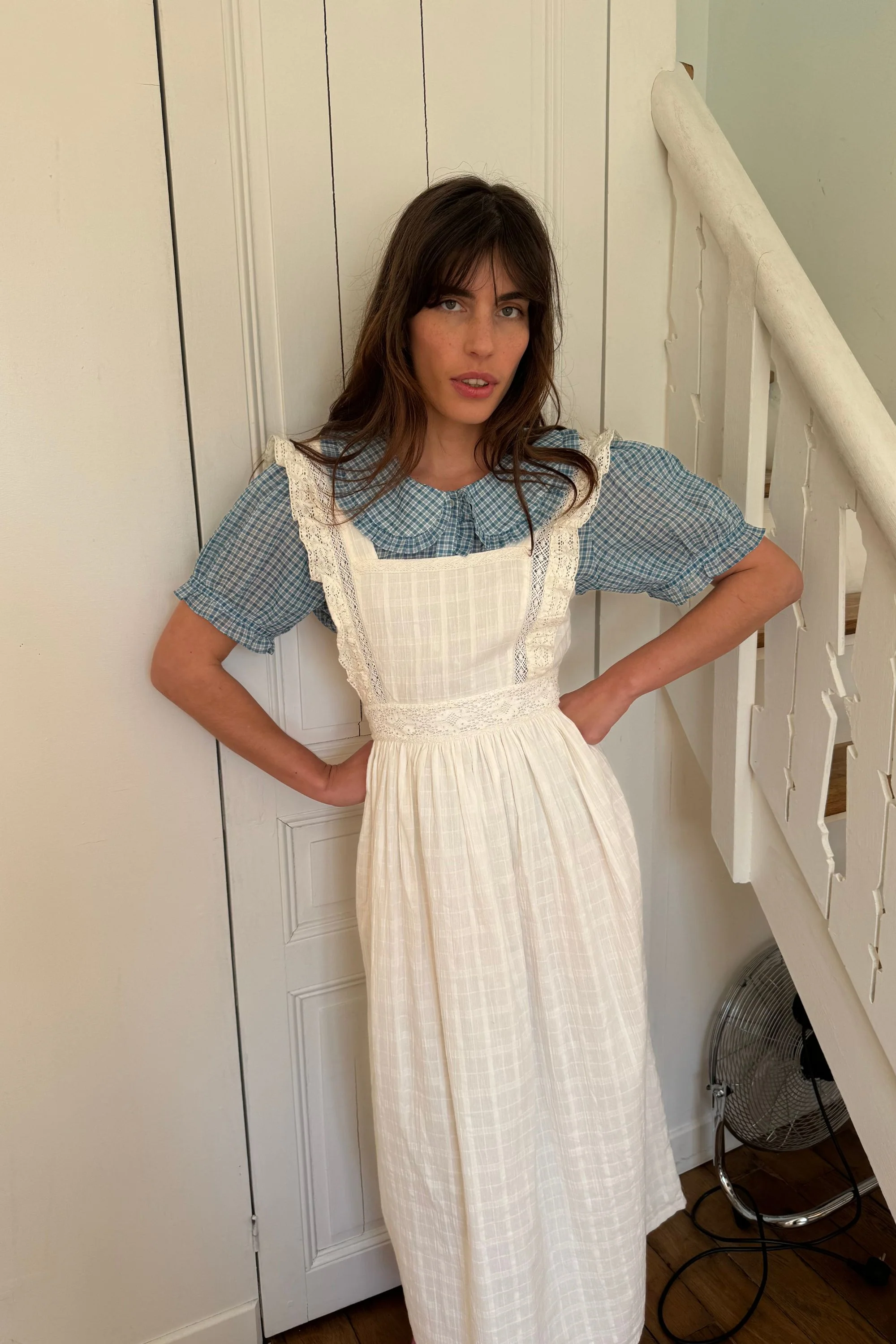 Sadie Pinafore Dress in Vintage Creme ~ Bespoke design - Image 4